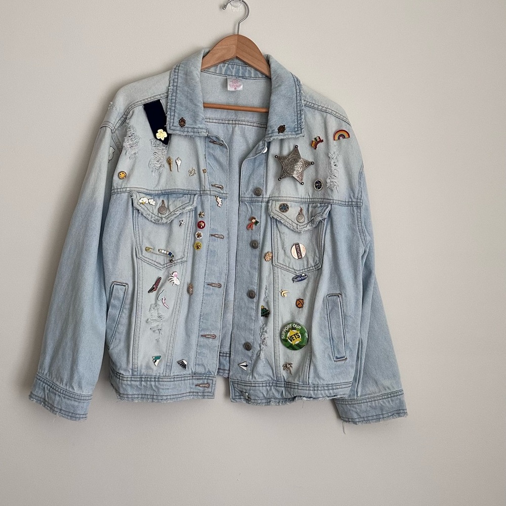 Embellished Light Blue Denim Jacket